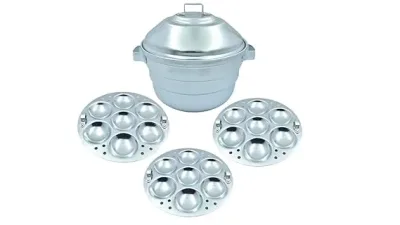 Aspen Indolium Idli Maker Cooker Pot (Big Size, 3 Plates 21 Idlies)